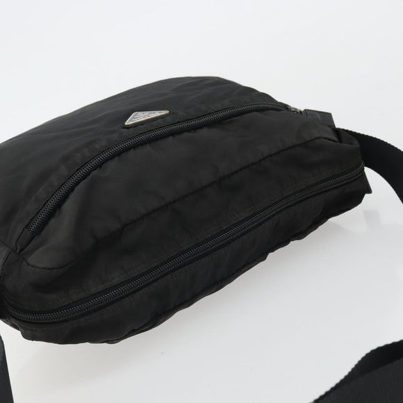 PRADA Shoulder Bag Nylon Black Silver Auth ka4043