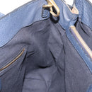 BURBERRY Hand Bag Leather Canvas 2way Navy Gold Auth ka4045A-19