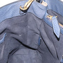 BURBERRY Hand Bag Leather Canvas 2way Navy Gold Auth ka4045A-22