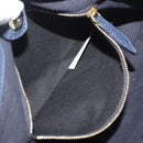 BURBERRY Hand Bag Leather Canvas 2way Navy Gold Auth ka4045A-25