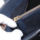 BURBERRY Hand Bag Leather Canvas 2way Navy Gold Auth ka4045A-26