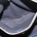 BURBERRY Hand Bag Leather Canvas 2way Navy Gold Auth ka4045A-27