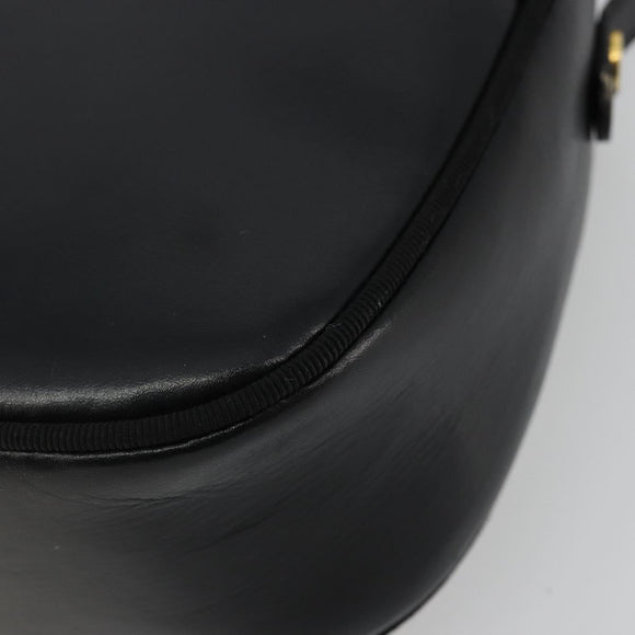 Salvatore Ferragamo Vala Shoulder Bag Leather Black Gold Auth ka4046