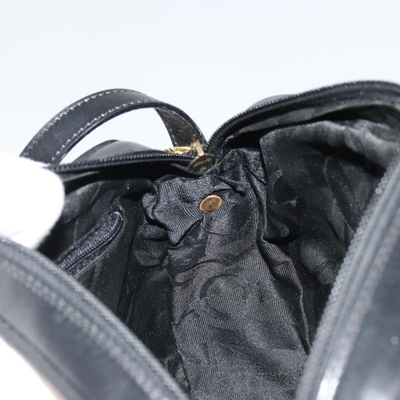 Salvatore Ferragamo Vala Shoulder Bag Leather Black Gold Auth ka4046