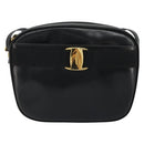 Salvatore Ferragamo Vala Shoulder Bag Leather Black Gold Auth ka4046-13