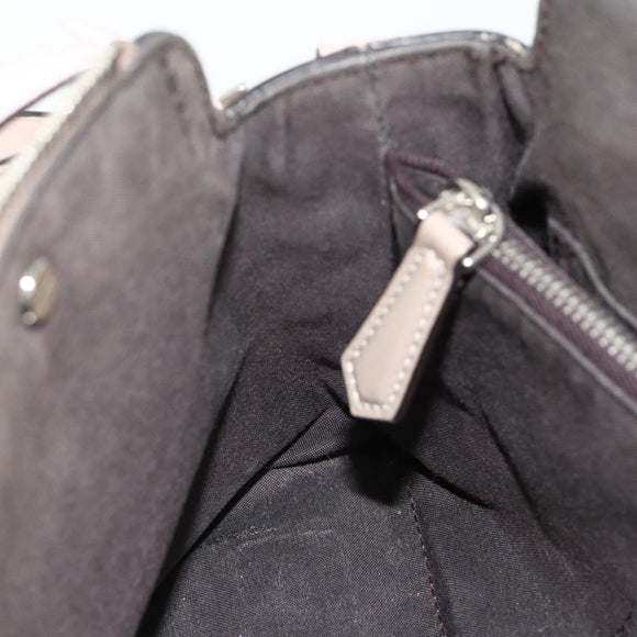 FENDI By The Way Shoulder Bag Leather 2way Beige Silver Auth ka4047A