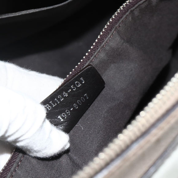 FENDI By The Way Shoulder Bag Leather 2way Beige Silver Auth ka4047A