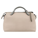 FENDI By The Way Shoulder Bag Leather 2way Beige Silver Auth ka4047A-2
