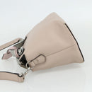 FENDI By The Way Shoulder Bag Leather 2way Beige Silver Auth ka4047A-3
