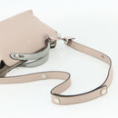 FENDI By The Way Shoulder Bag Leather 2way Beige Silver Auth ka4047A-8