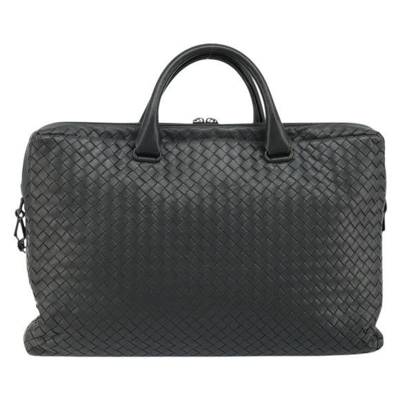 BOTTEGA VENETA INTRECCIATO Hand Bag Leather 2way Gray Auth ka4049