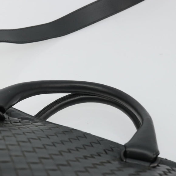 BOTTEGA VENETA INTRECCIATO Hand Bag Leather 2way Gray Auth ka4049
