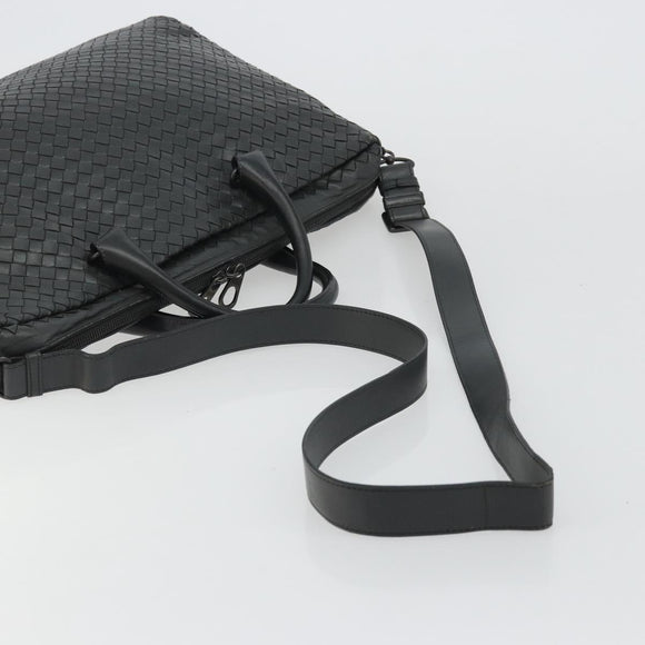 BOTTEGA VENETA INTRECCIATO Hand Bag Leather 2way Gray Auth ka4049