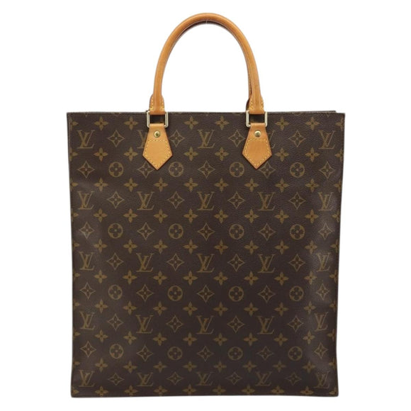 LOUIS VUITTON Monogram Sac Plat Hand Bag M51140 LV Auth ka4051
