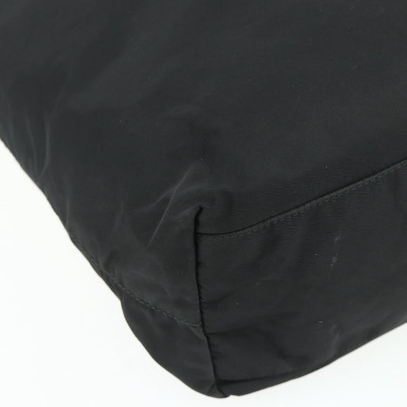 PRADA Tote Bag Nylon Black Silver Auth ka4054