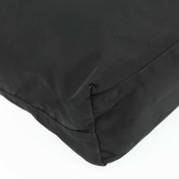 PRADA Tote Bag Nylon Black Silver Auth ka4054
