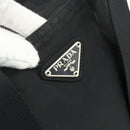 PRADA Tote Bag Nylon Black Silver Auth ka4054-17