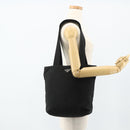PRADA Tote Bag Nylon Black Silver Auth ka4054-24