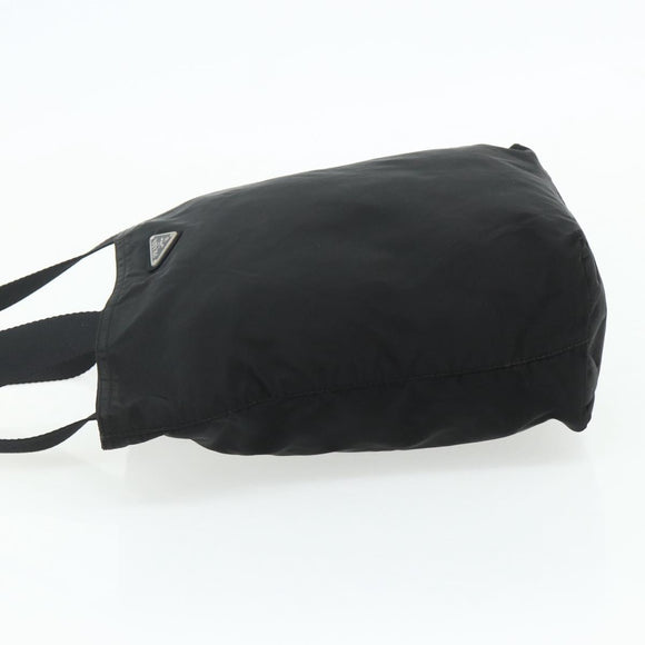 PRADA Tote Bag Nylon Black Silver Auth ka4054