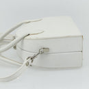 FENDI Top Handle Hand Bag Leather 2way White Silver Auth ka4058-4