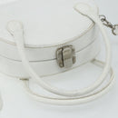 FENDI Top Handle Hand Bag Leather 2way White Silver Auth ka4058-7