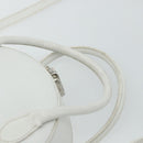 FENDI Top Handle Hand Bag Leather 2way White Silver Auth ka4058-8