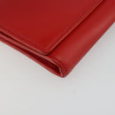 Christian Dior Chain Wallet Diorama Bag Leather Orange Silver Auth ka4061A-11