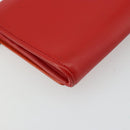 Christian Dior Chain Wallet Diorama Bag Leather Orange Silver Auth ka4061A-17