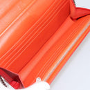 Christian Dior Chain Wallet Diorama Bag Leather Orange Silver Auth ka4061A-10