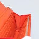 Christian Dior Chain Wallet Diorama Bag Leather Orange Silver Auth ka4061A-20
