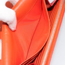Christian Dior Chain Wallet Diorama Bag Leather Orange Silver Auth ka4061A-22