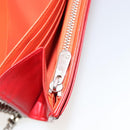 Christian Dior Chain Wallet Diorama Bag Leather Orange Silver Auth ka4061A-23