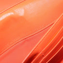 Christian Dior Chain Wallet Diorama Bag Leather Orange Silver Auth ka4061A-12