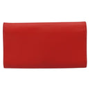 Christian Dior Chain Wallet Diorama Bag Leather Orange Silver Auth ka4061A-2
