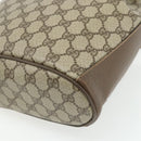 GUCCI GG Supreme Web Sherry Line Shoulder Bag PVC Beige Gold Auth ka4065-12