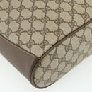 GUCCI GG Supreme Web Sherry Line Shoulder Bag PVC Beige Gold Auth ka4065-13