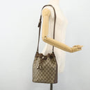 GUCCI GG Supreme Web Sherry Line Shoulder Bag PVC Beige Gold Auth ka4065-20