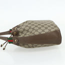 GUCCI GG Supreme Web Sherry Line Shoulder Bag PVC Beige Gold Auth ka4065-4