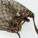 GUCCI GG Supreme Web Sherry Line Shoulder Bag PVC Beige Gold Auth ka4065-6