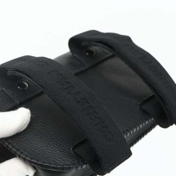 Christian Dior Saddle Arm Pouch Cactus Jack Leather Black Silver Auth ka4066A