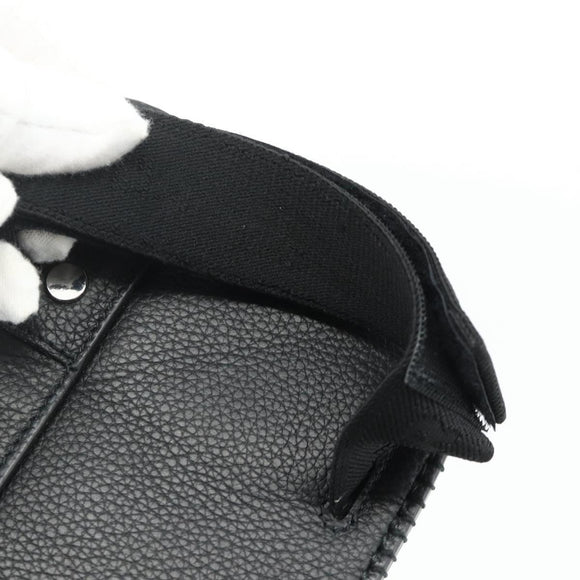 Christian Dior Saddle Arm Pouch Cactus Jack Leather Black Silver Auth ka4066A