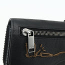 Christian Dior Saddle Arm Pouch Cactus Jack Leather Black Silver Auth ka4066A-18