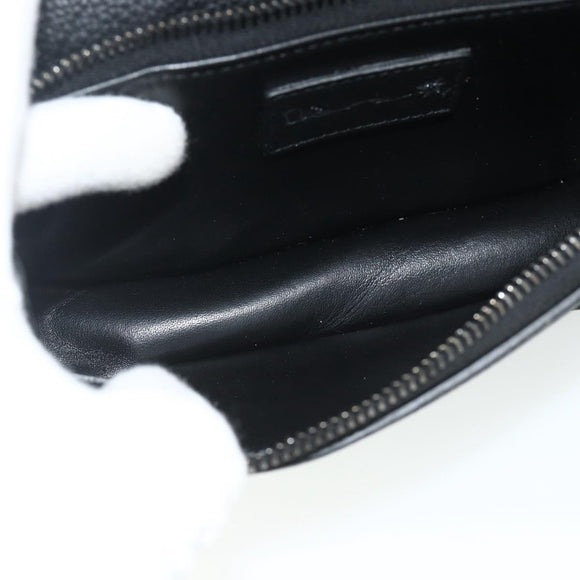 Christian Dior Saddle Arm Pouch Cactus Jack Leather Black Silver Auth ka4066A