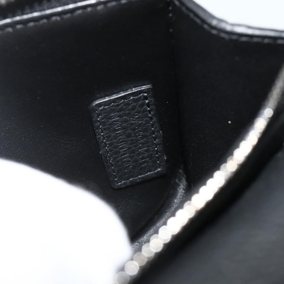 Christian Dior Saddle Arm Pouch Cactus Jack Leather Black Silver Auth ka4066A