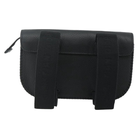 Christian Dior Saddle Arm Pouch Cactus Jack Leather Black Silver Auth ka4066A