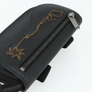 Christian Dior Saddle Arm Pouch Cactus Jack Leather Black Silver Auth ka4066A-5