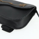 Christian Dior Saddle Arm Pouch Cactus Jack Leather Black Silver Auth ka4066A-7