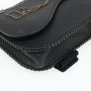 Christian Dior Saddle Arm Pouch Cactus Jack Leather Black Silver Auth ka4066A-14