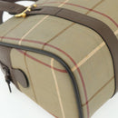 Burberrys Nova Check Hand Bag Canvas Leather Beige Gold Auth ka4067-11