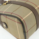 Burberrys Nova Check Hand Bag Canvas Leather Beige Gold Auth ka4067-13